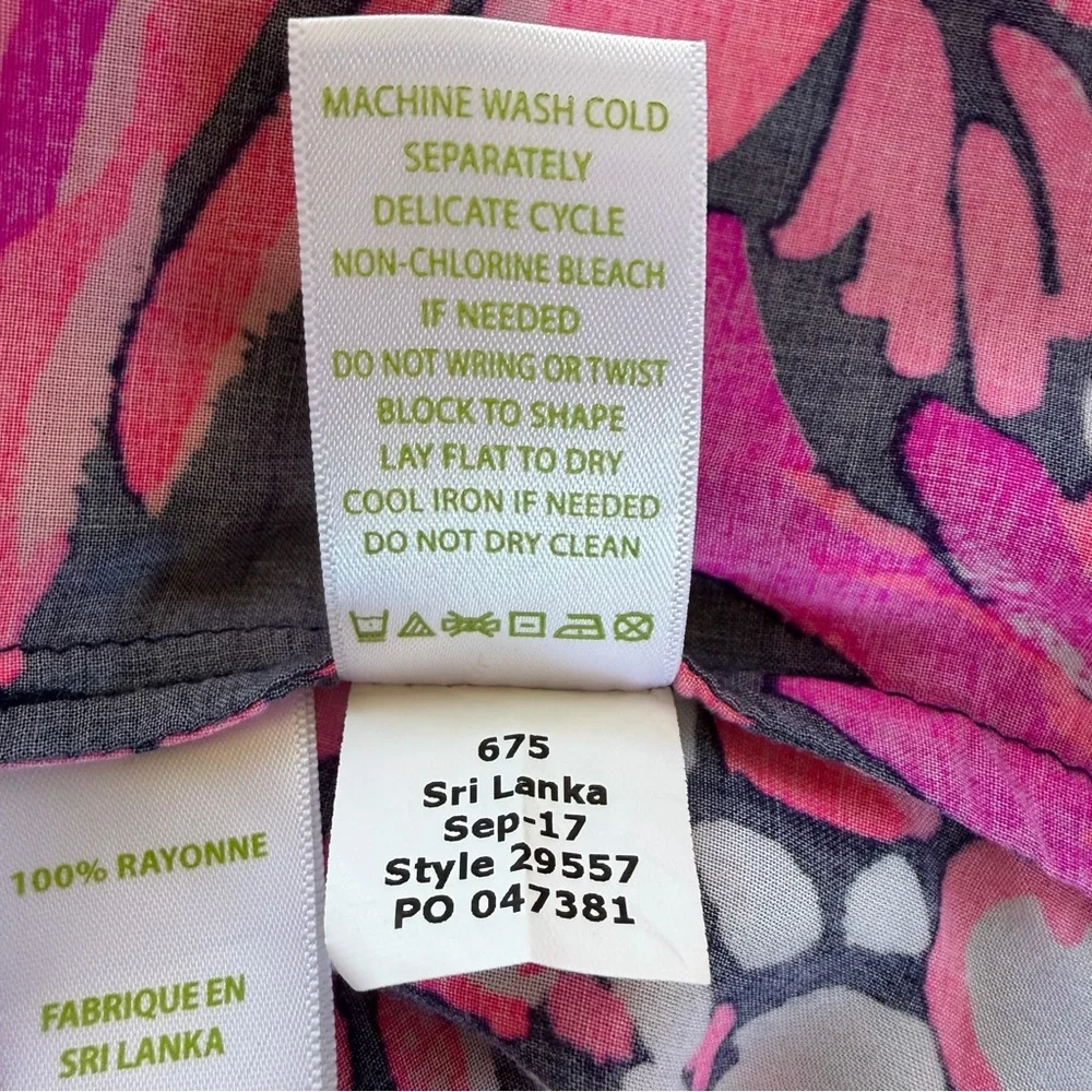 Lilly Pulitzer Sarasota Tunic Top Bright Pink Navy Jungle Print XS - Picture 7 of 7